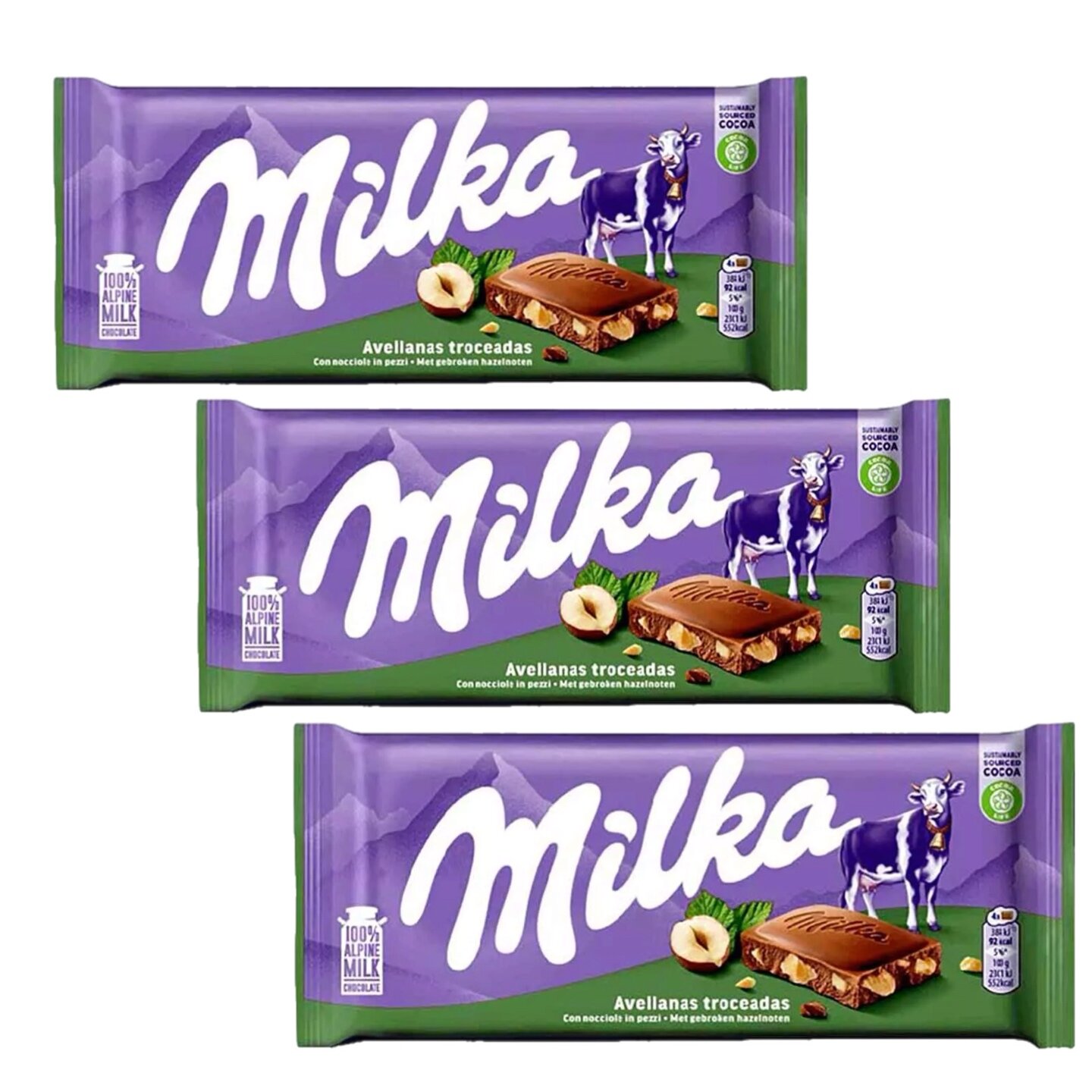 Шок.плитка Milka Hazelnuts (Милка Дробленный фундук) 90гр