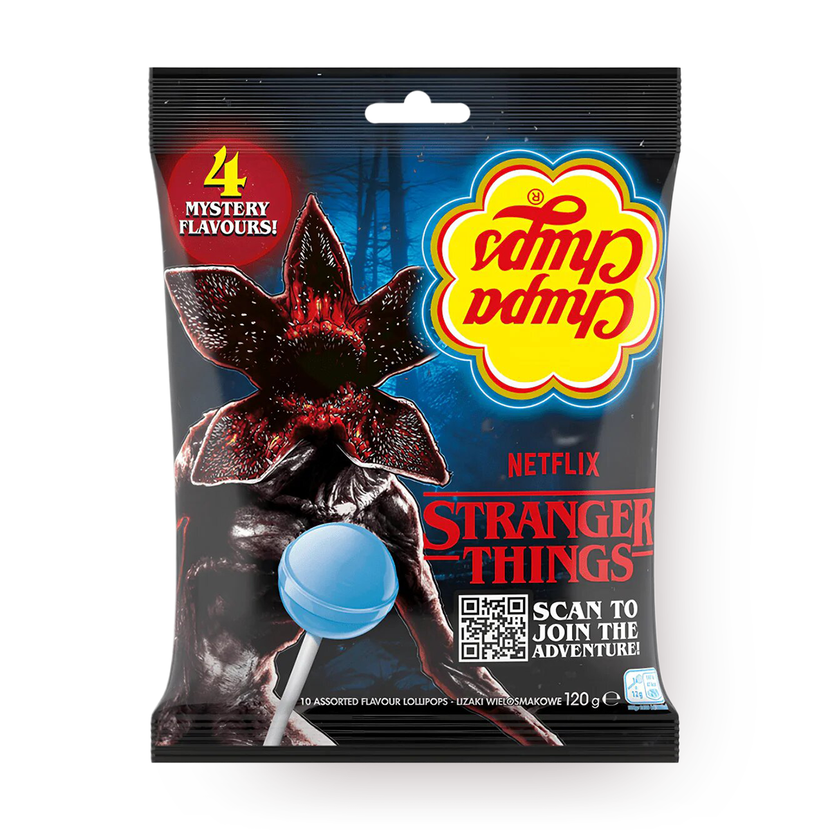 Карамель Chupa Chups Stranger Things 4 вкуса 120гр Италия