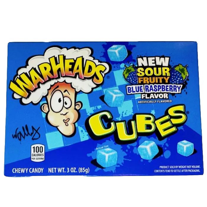Мармелад кислый WARHEADS Blue Raspberry Cubes 85гр США