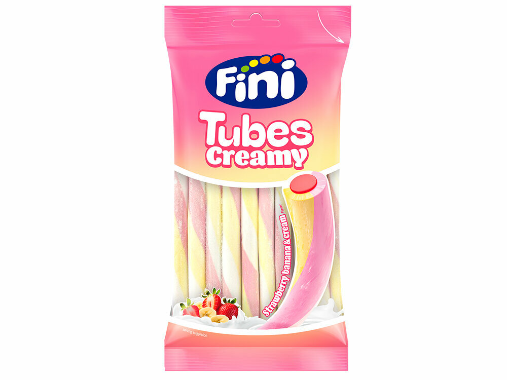 Мармелад FINI Tubes Creamy (Йогурт,клубника,банан) 80гр Испания