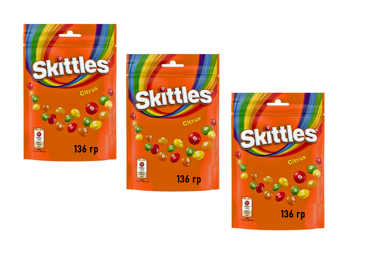 Жев.Конф SKITTLES Citrus 136гр Ирландия