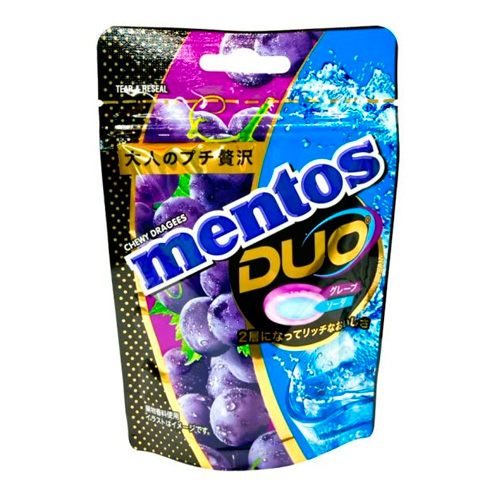 Конфеты жев.Mentos DUO Grape Soda 45гр Корея