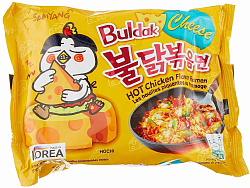 Лапша Buldak Samyang 140гр Hot Chickenflavor Ramen Cheese острая со вкусом курицы и сыра Корея