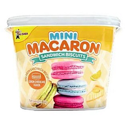 Печенье Mini Macaron Sandwich Lemon Cheesecake вкус лимонного чизкейка 44гр Китай