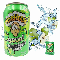 Напиток газ. Warheads Sour Green Aple Soda 355ml